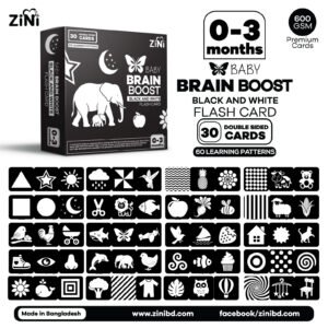 0–3 Months ZiNi Baby Brain Boost Black & White Flash Cards