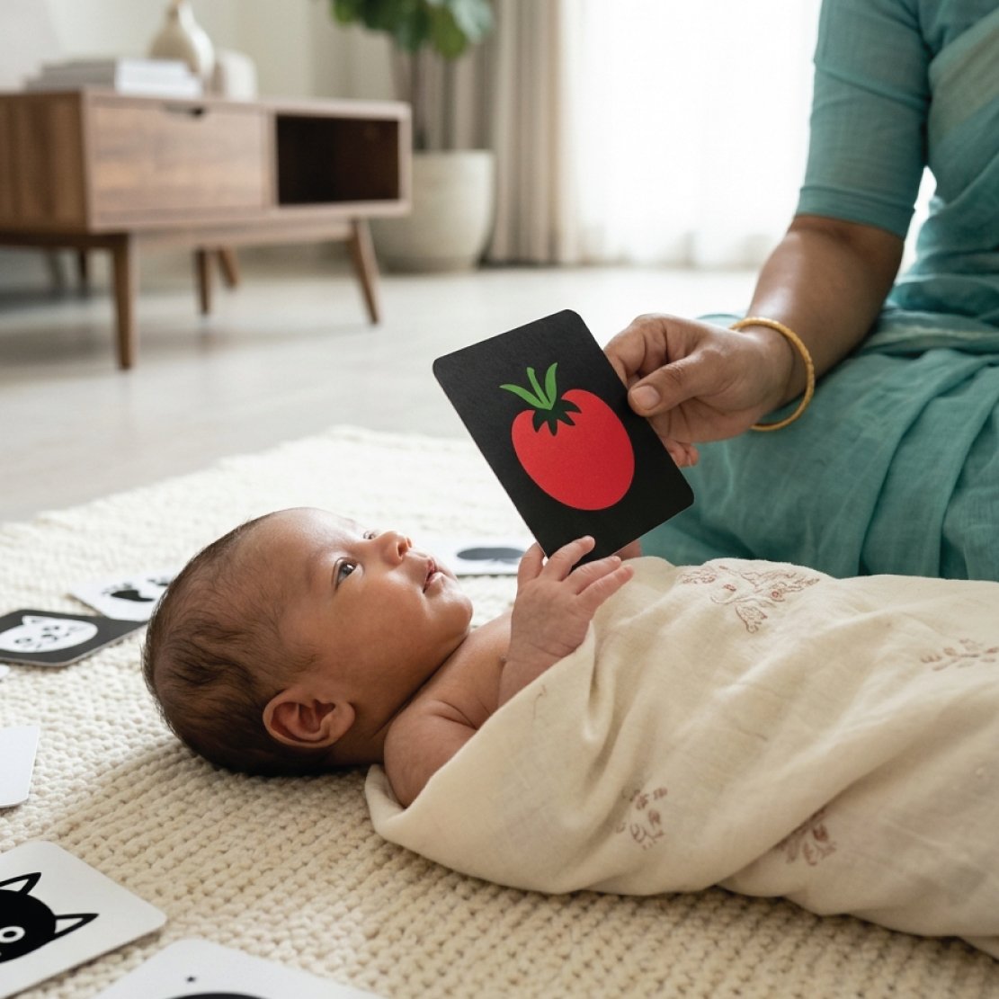 3–6 Months |Baby Visual Stimulation | Zini Learning Boost Flash Cards | 30 Cards | 60 Patterns - Image 3