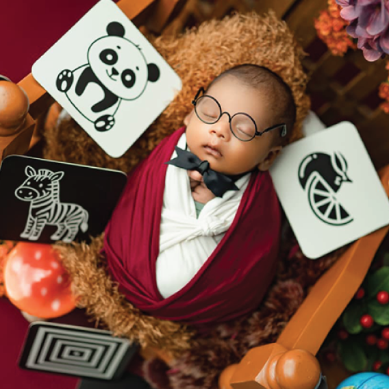 ZiNi Baby Brain Boost Flash Cards – Black & White (0-3 Months) | 15 Cards, 30 Patterns - Image 2