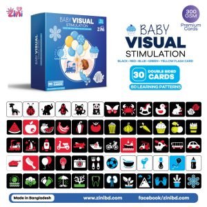 3–6 Months |Baby Visual Stimulation | Zini Learning Boost Flash Cards | 30 Cards | 60 Patterns