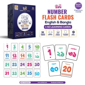 Zini Number Flash Cards (English & Bangla) – 1 to 50