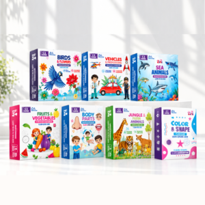 7 set Combo | Colors, Shapes, Animals, Birds, Fruits & Vehicles | Learning Boost Flash Cards | 72 Cards | 144 Lessons